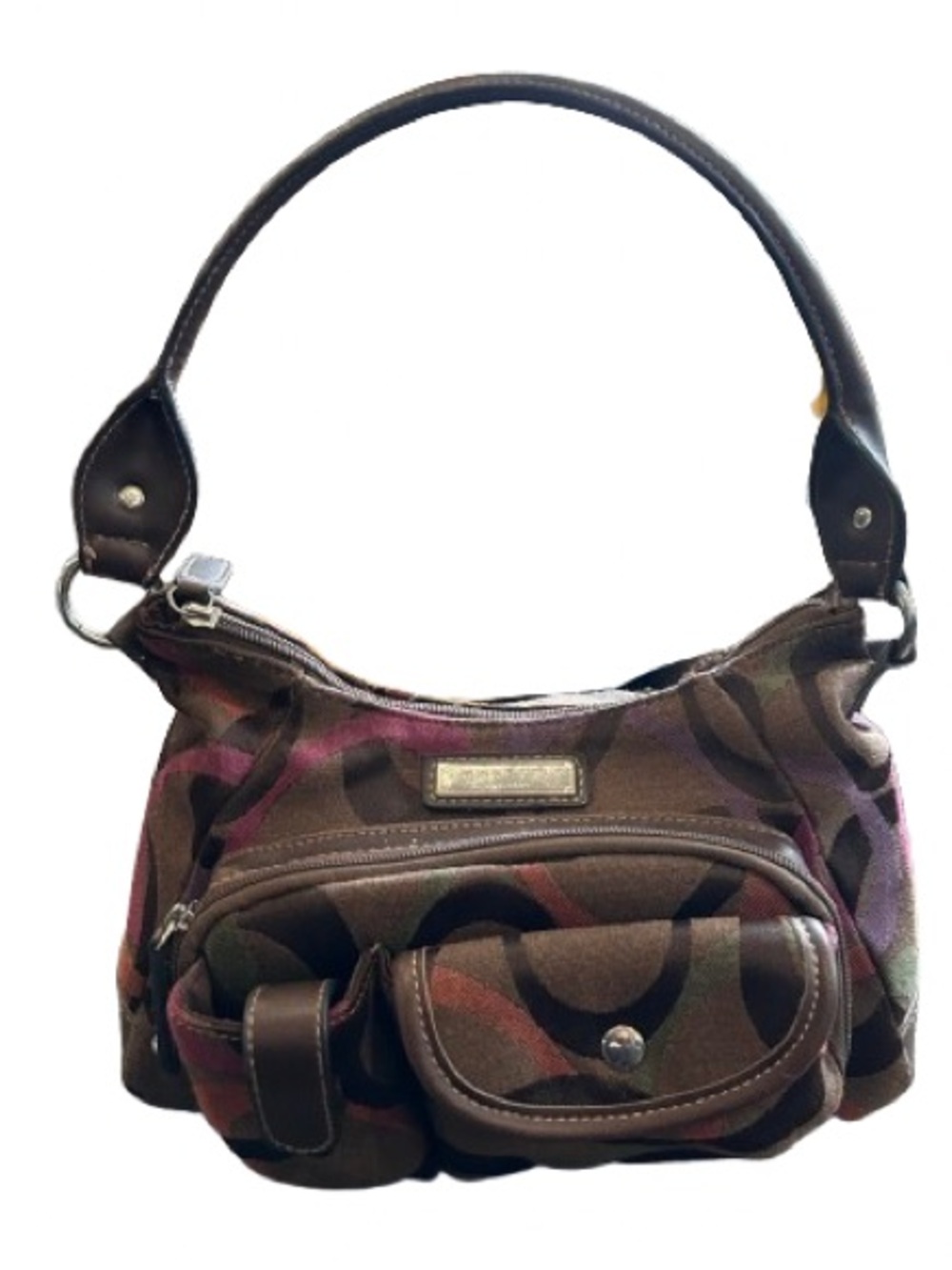 Rosetti Y2K Style Shoulder Bag Brown Small Boho Cargo Utility Pocket Purse